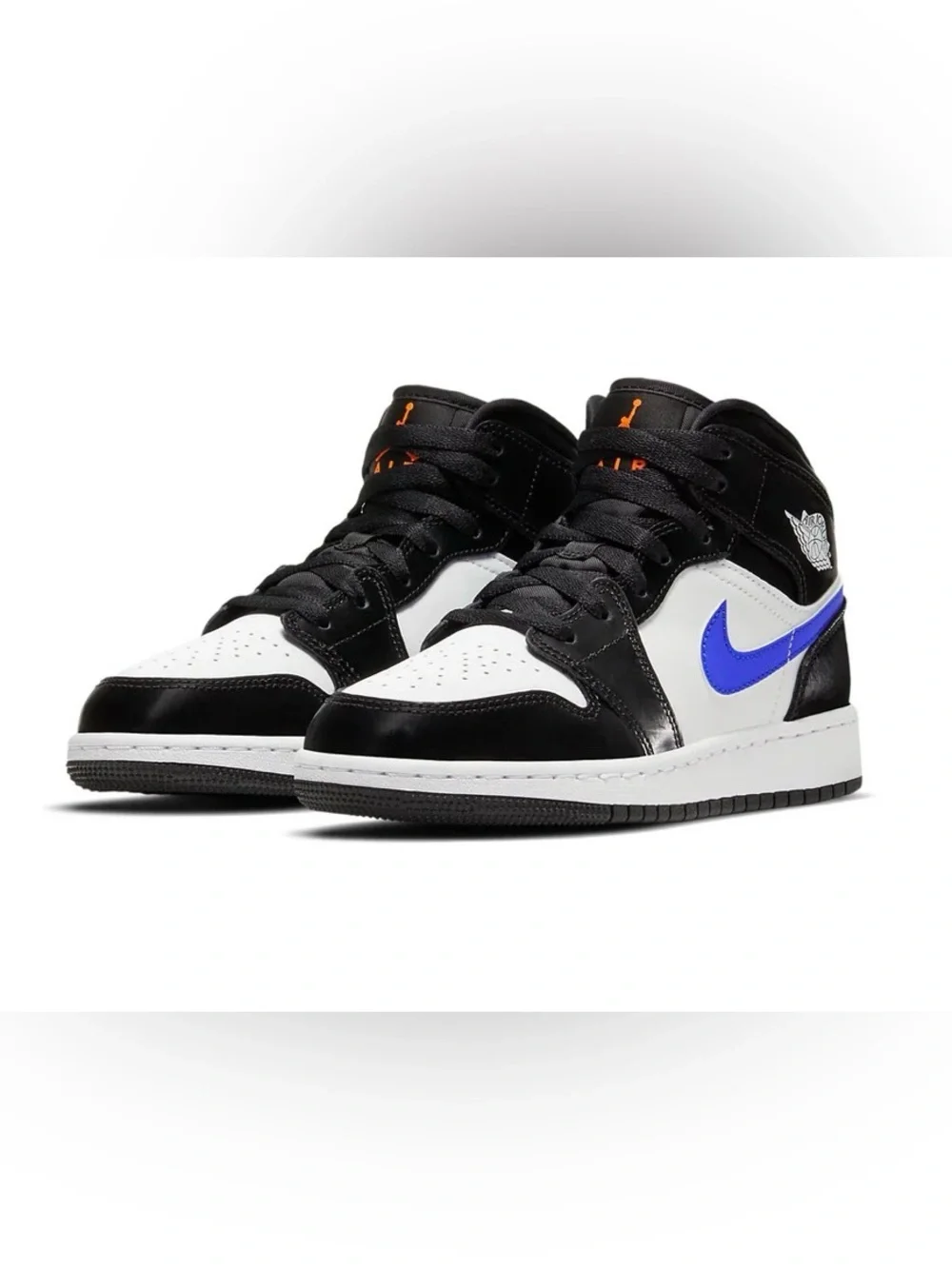 Nike Air Jordan 1 Mid Black White Purple Swoosh
